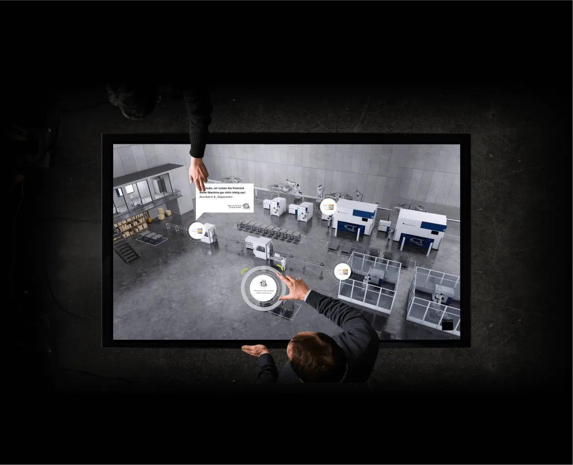 Table view: Ring placed on the screen